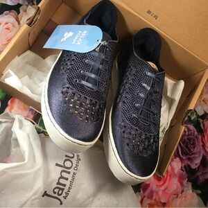 Jambu Relax foam sz 8.5 women’s woven navy blue shoes office sneakers